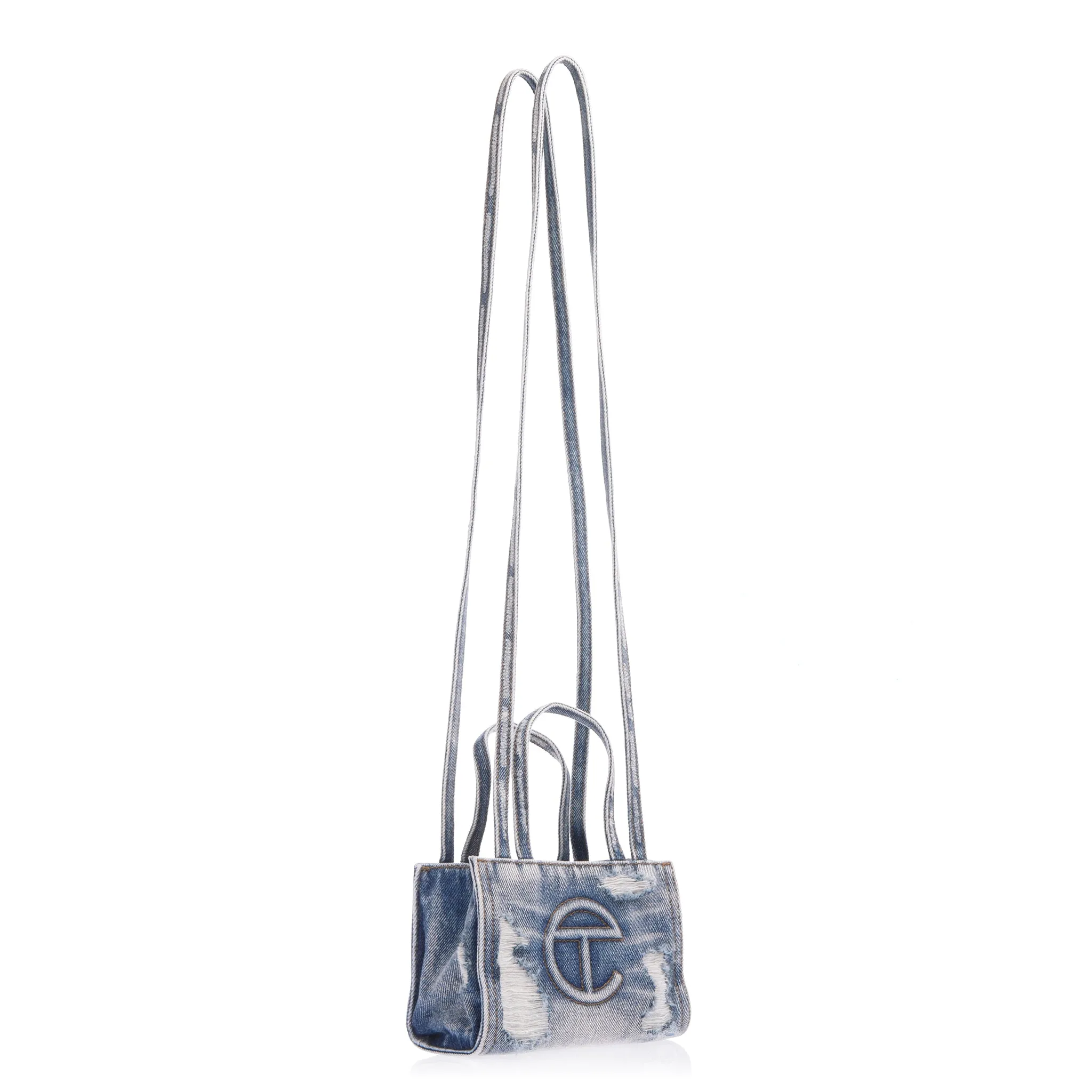 Small Denim Shopper - Distressed Blue sold by Telfar product image thumbnail 2