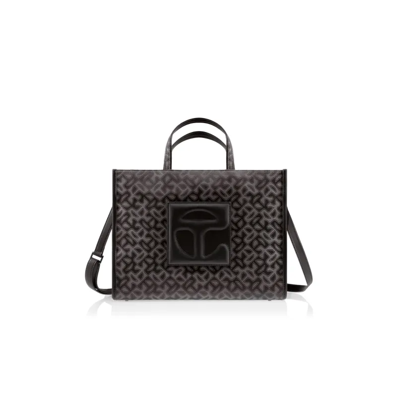 Medium Jacquard Shopper - Black Monogram sold by Telfar