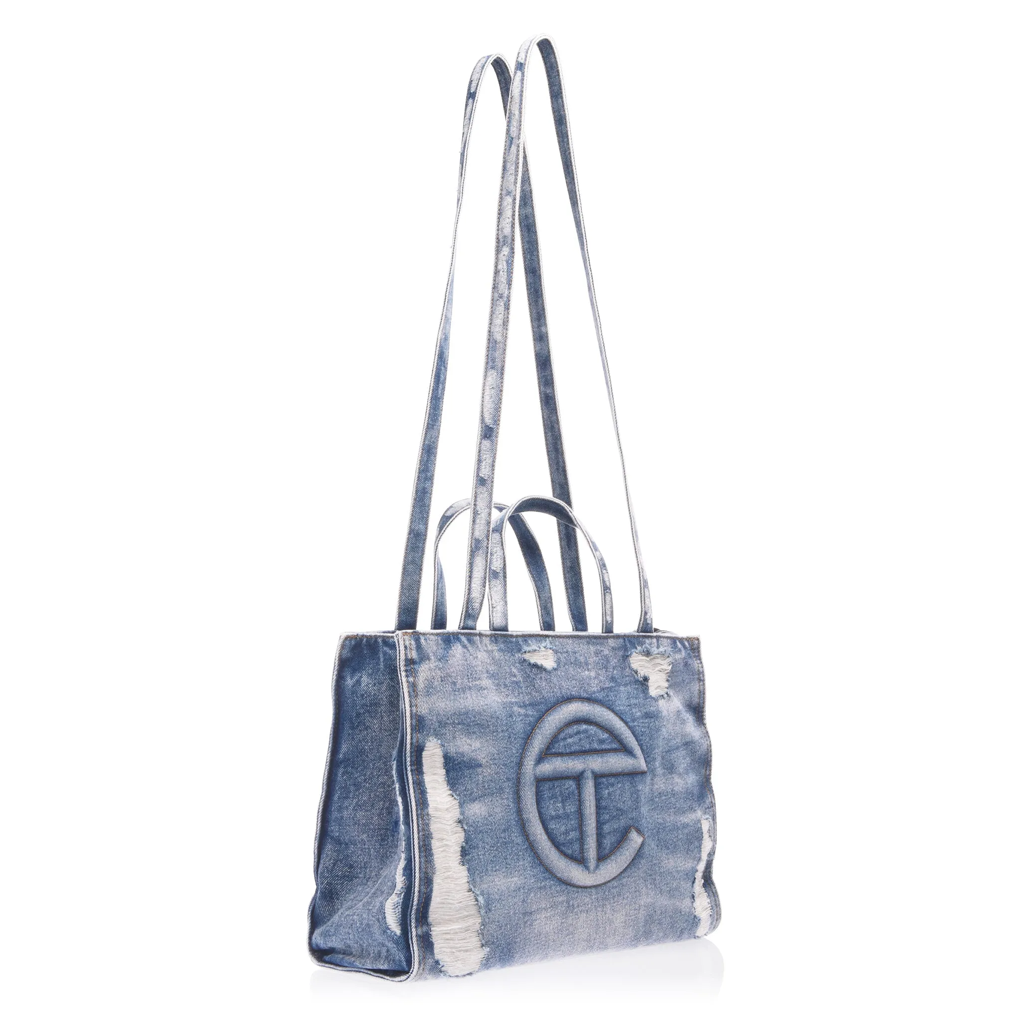 Medium Denim Shopper - Distressed Blue sold by Telfar product image thumbnail 2