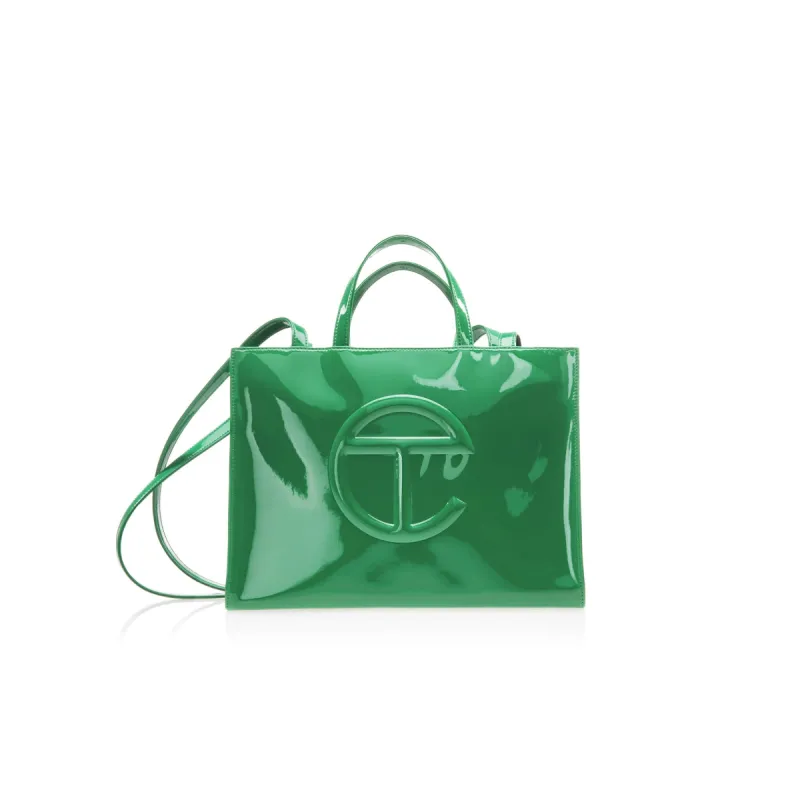 Medium Shopping Bag - Greenscreen Patent sold by Telfar
