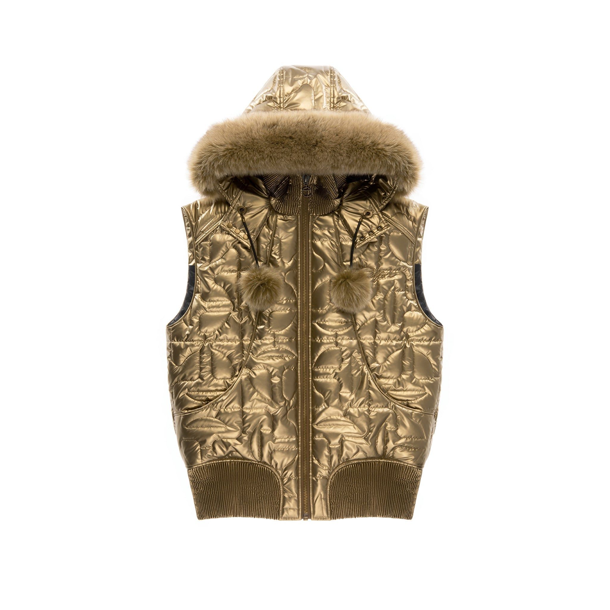 Moose Knuckles x Telfar Quilted Bomber Vest - Gold/Fox sold by Telfar