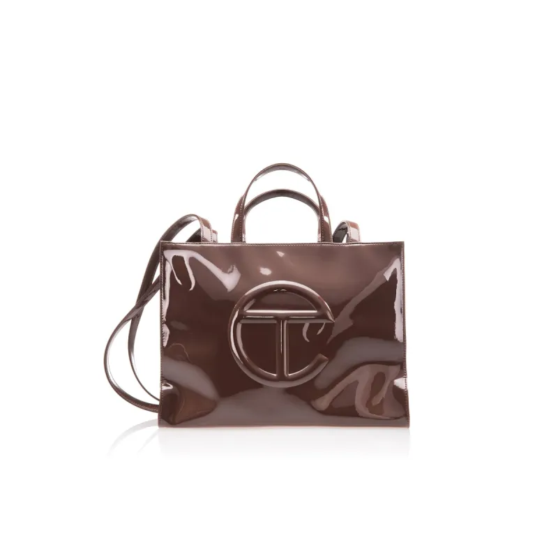 Medium Shopping Bag - Chocolate Patent sold by Telfar