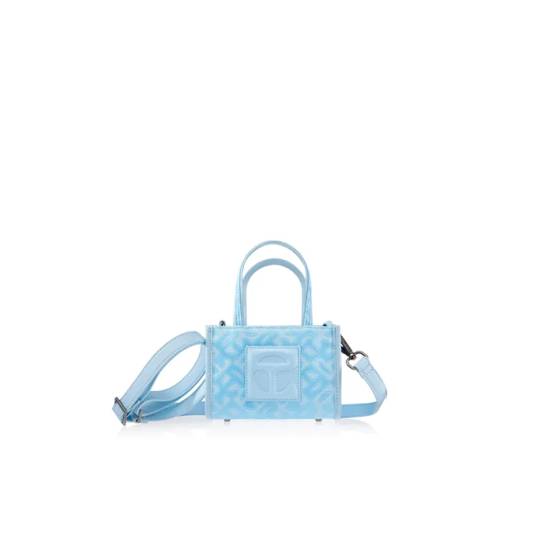 Small Jacquard Shopper - Pool Blue Monogram sold by Telfar