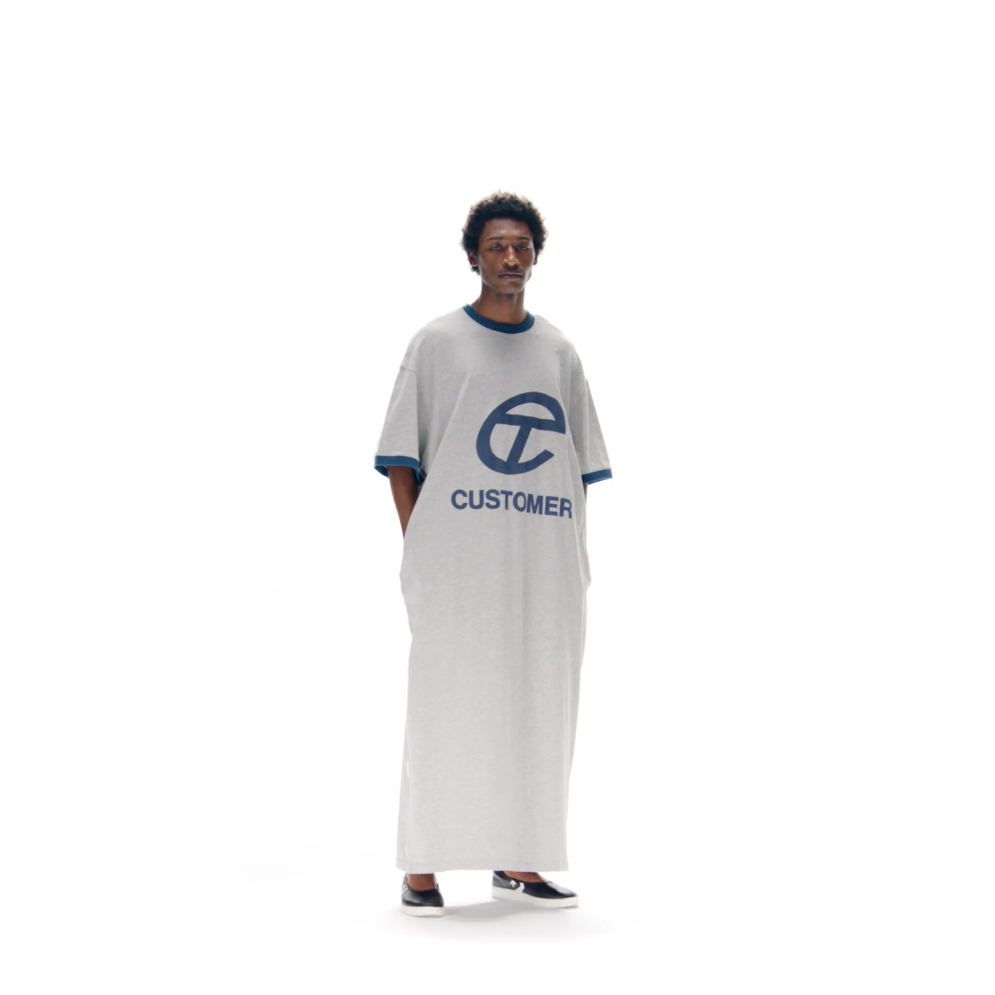 Maxi Ringer T - Heather Grey sold by Telfar