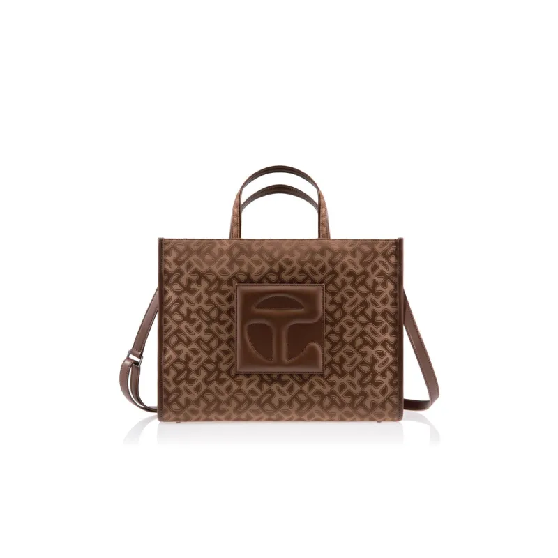 Medium Jacquard Shopper -Chocolate Monogram sold by Telfar