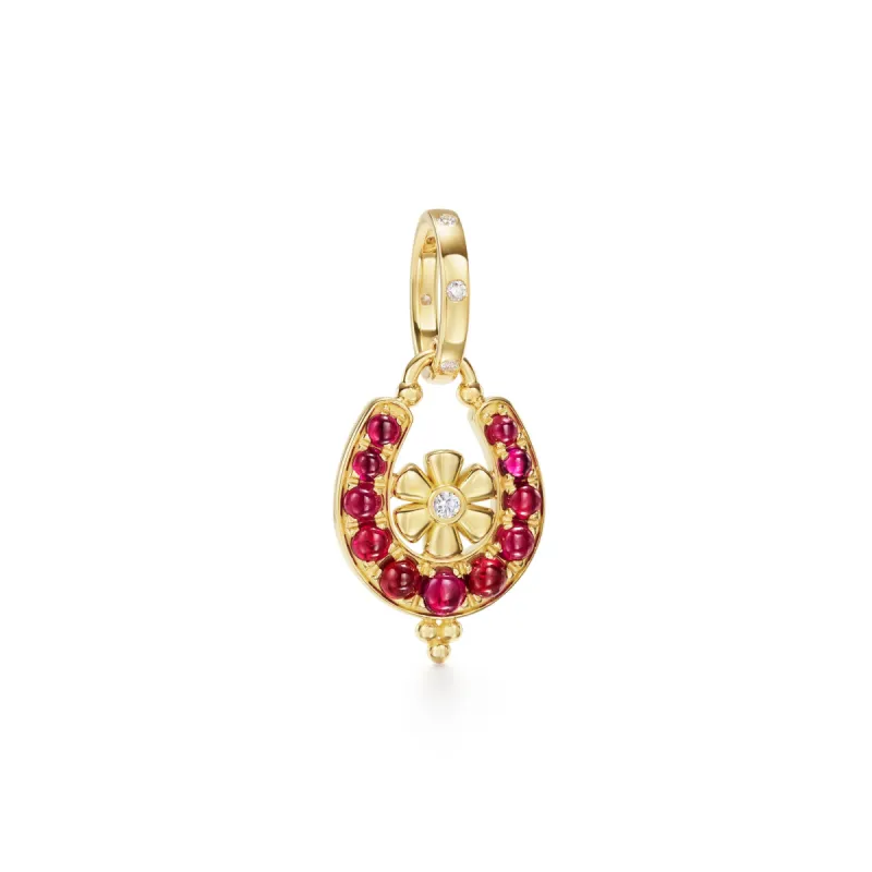 18K Ruby Horseshoe Pendant sold by TEMPLE ST CLAIR