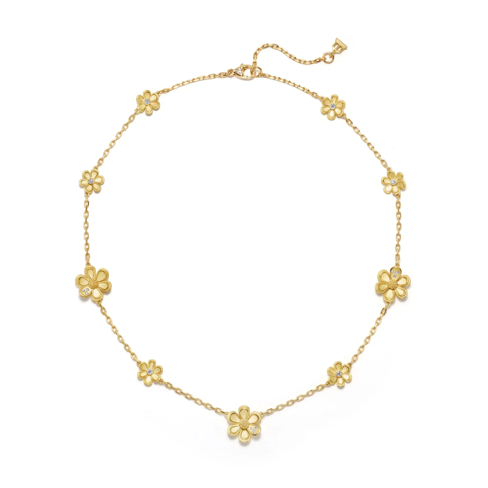 18K Golden Flower Necklace sold by TEMPLE ST CLAIR