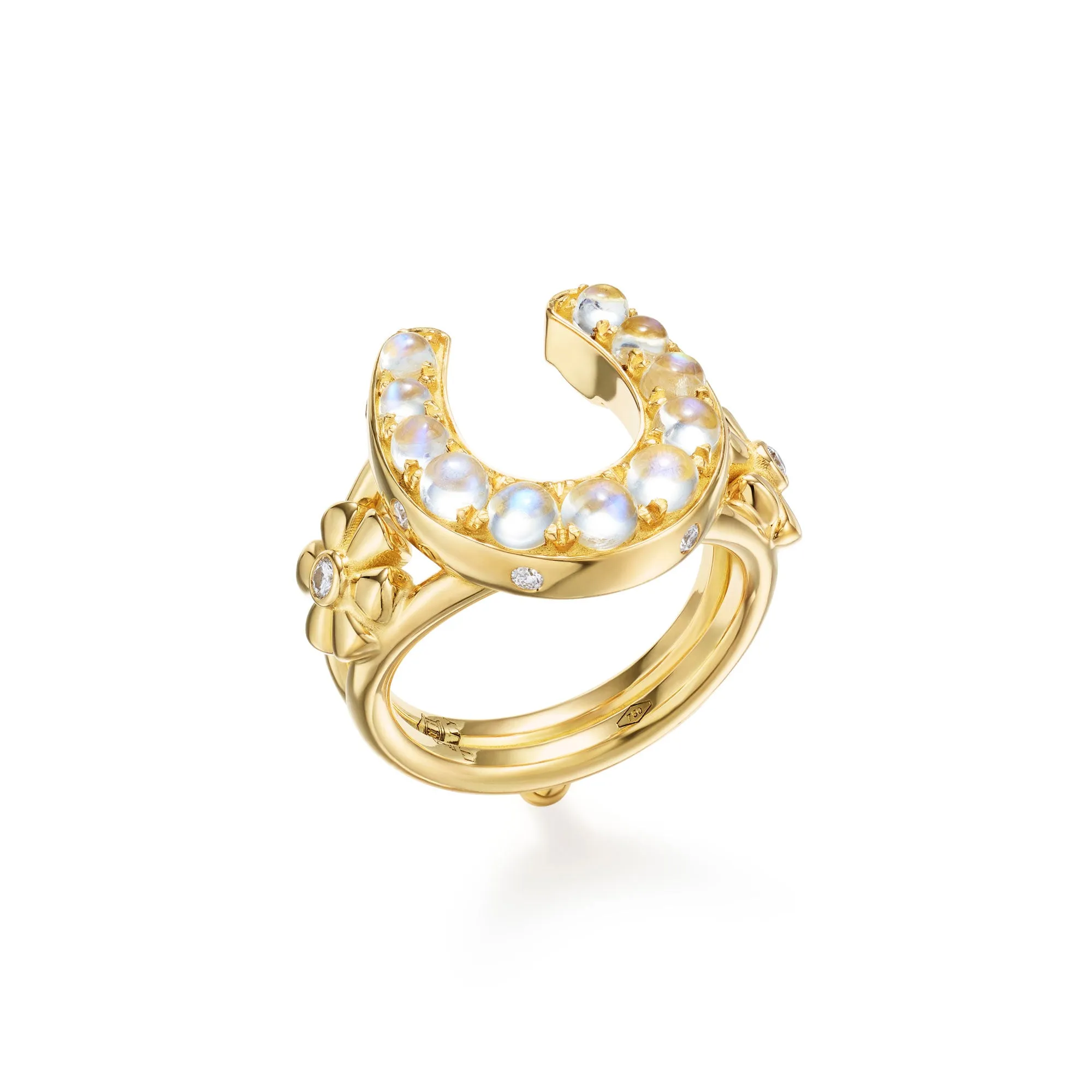 18K Blue Moon Horseshoe Ring sold by TEMPLE ST CLAIR
