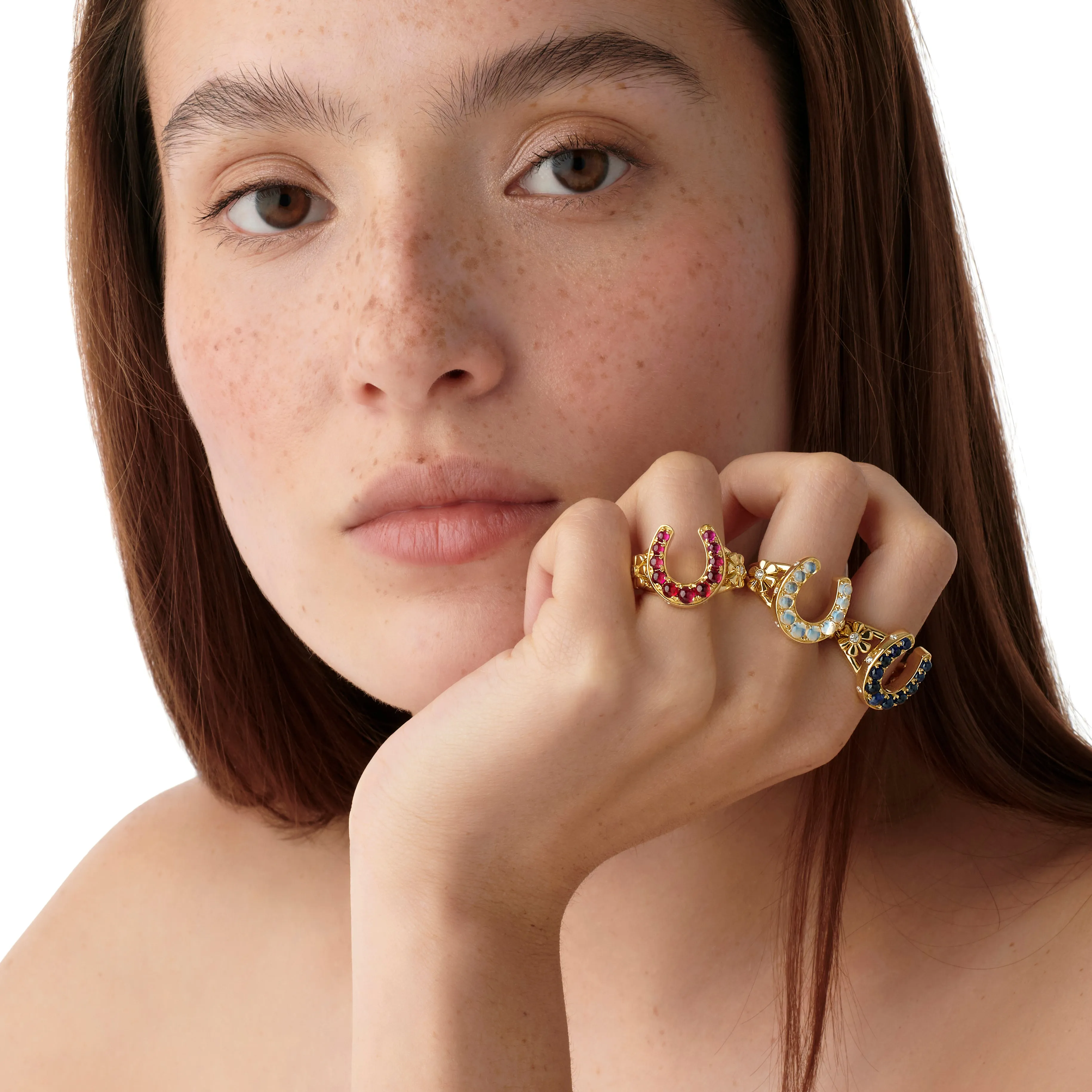 18K Blue Moon Horseshoe Ring sold by TEMPLE ST CLAIR product image thumbnail 2