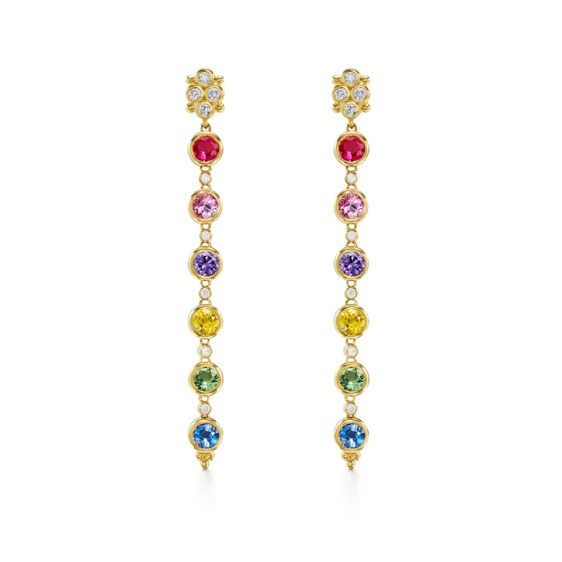 18K Rainbow Drop Earrings sold by TEMPLE ST CLAIR