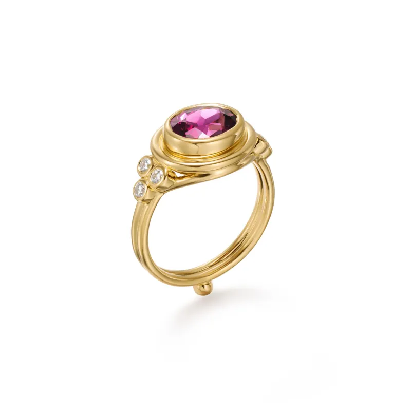 18K Purple Garnet Classic Temple Ring sold by TEMPLE ST CLAIR