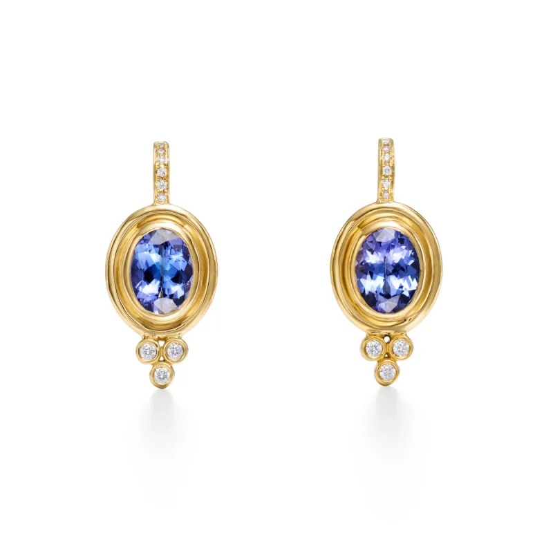 18K Tanzanite Classic Temple Earrings sold by TEMPLE ST CLAIR