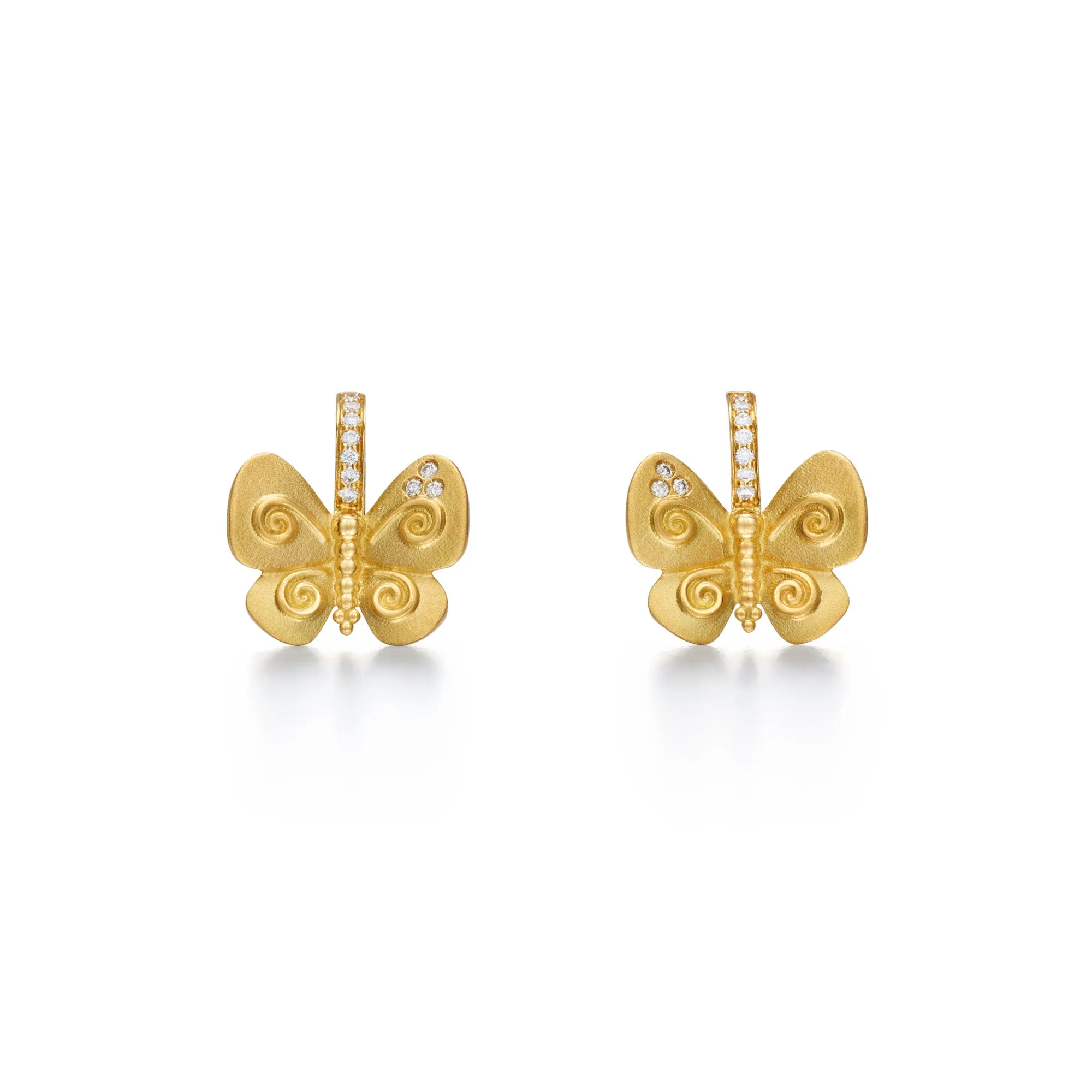 18K Golden Butterfly Earrings sold by TEMPLE ST CLAIR