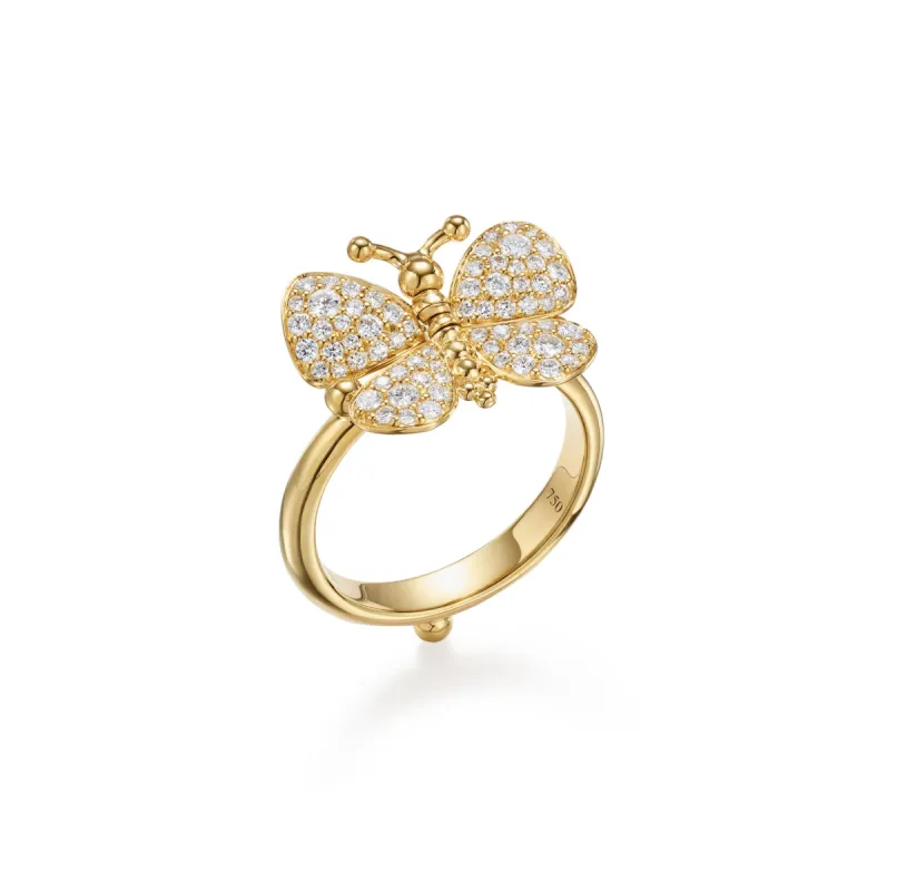 18K Snow Butterfly Ring sold by TEMPLE ST CLAIR