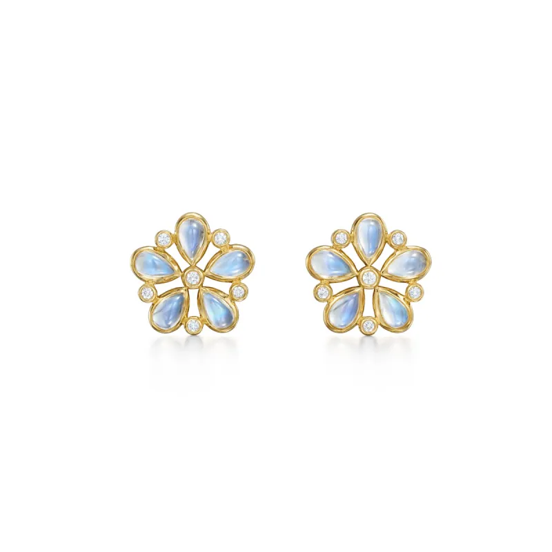 18K Luna Flower Post Earrings sold by TEMPLE ST CLAIR