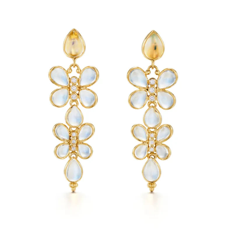 18K Luna Flutter Drop Earrings sold by TEMPLE ST CLAIR