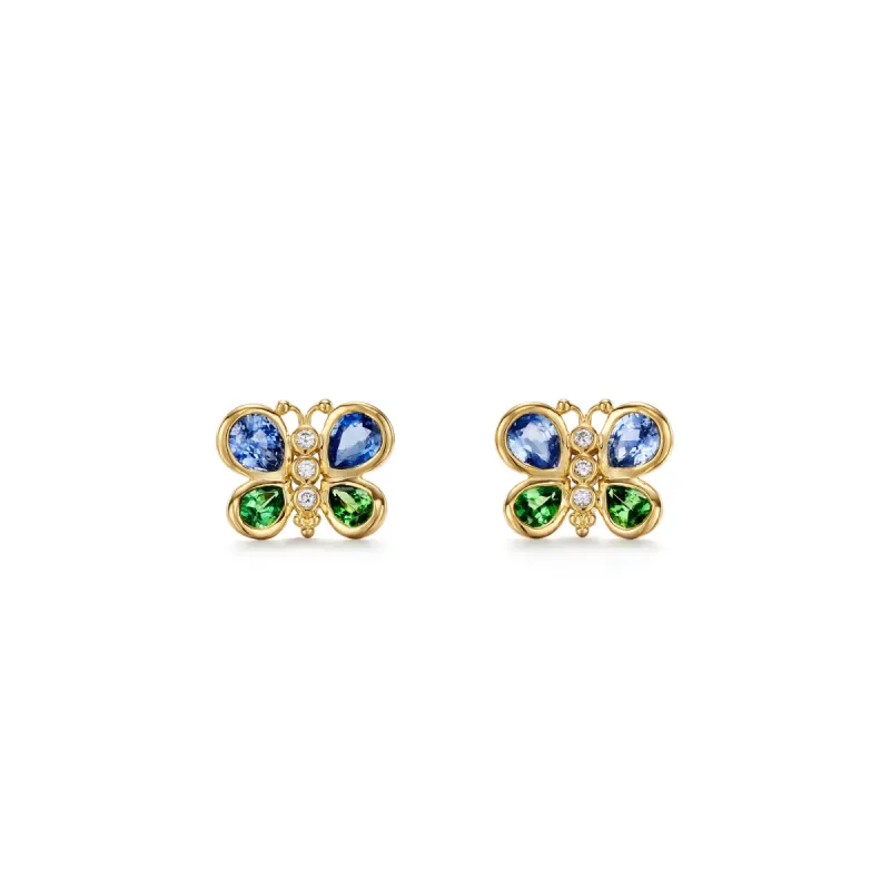 18K Precious Butterfly Post Earrings sold by TEMPLE ST CLAIR