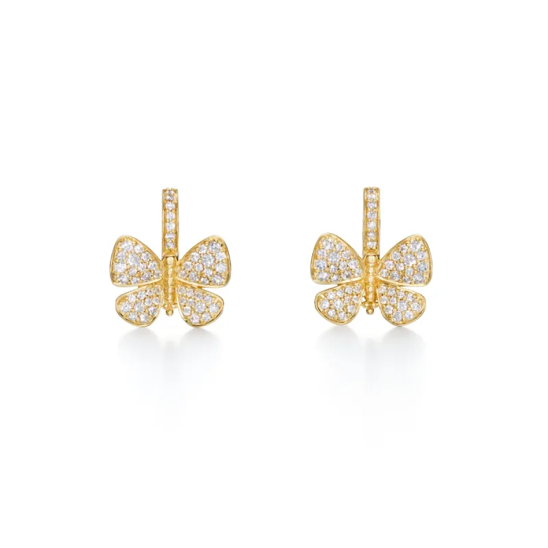 18K Snow Butterfly Earrings sold by TEMPLE ST CLAIR