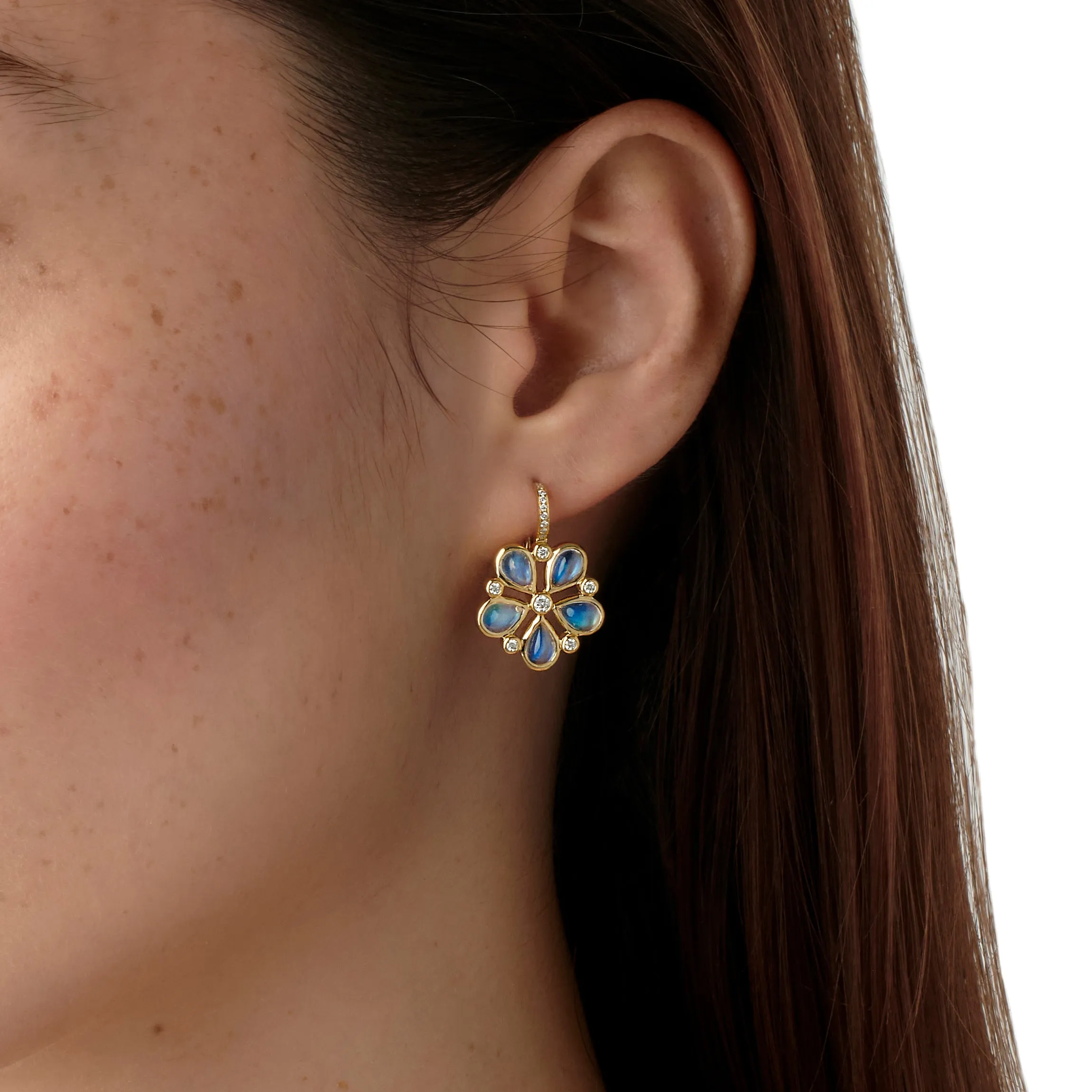 18K Luna Flower Earrings sold by TEMPLE ST CLAIR product image thumbnail 3