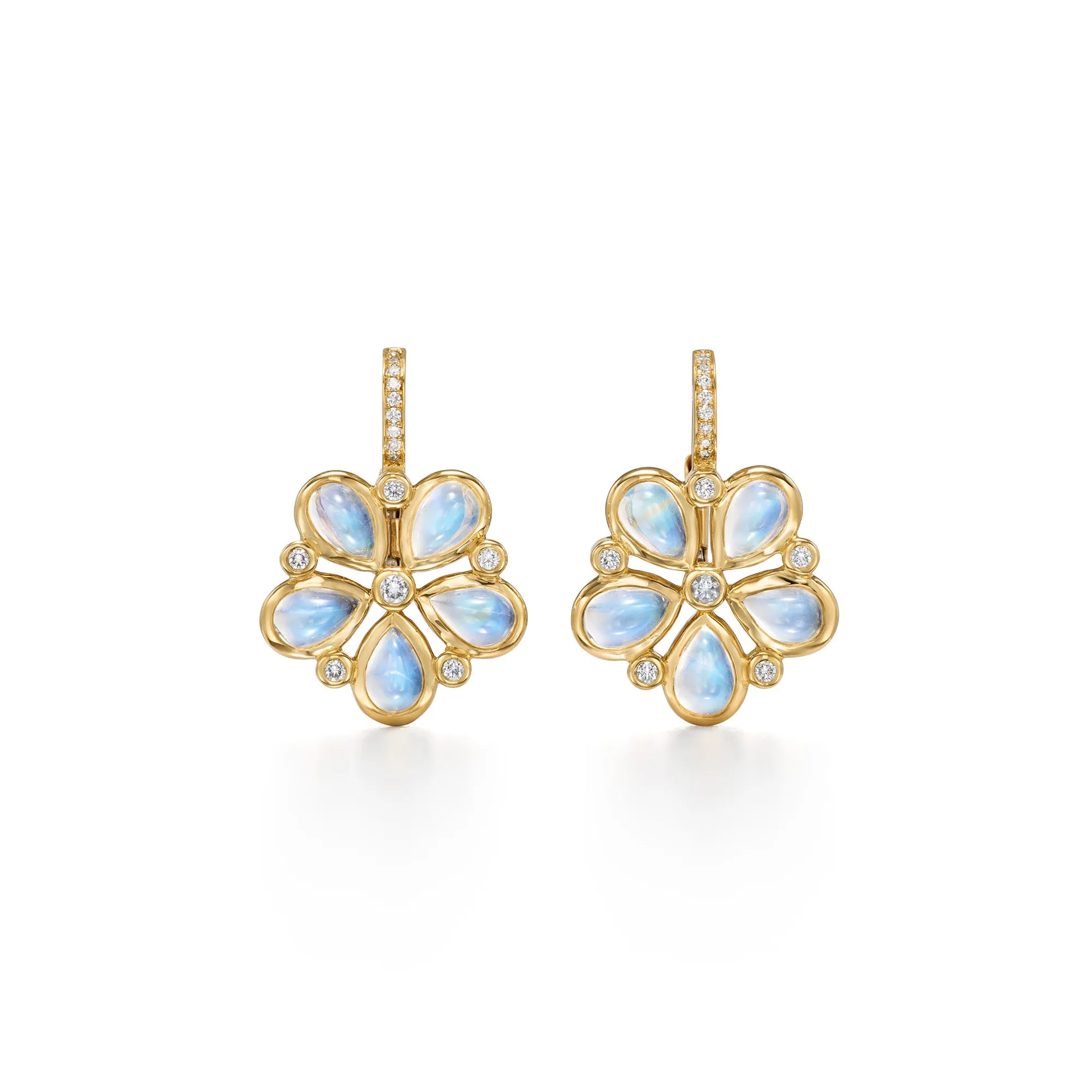 18K Luna Flower Earrings sold by TEMPLE ST CLAIR