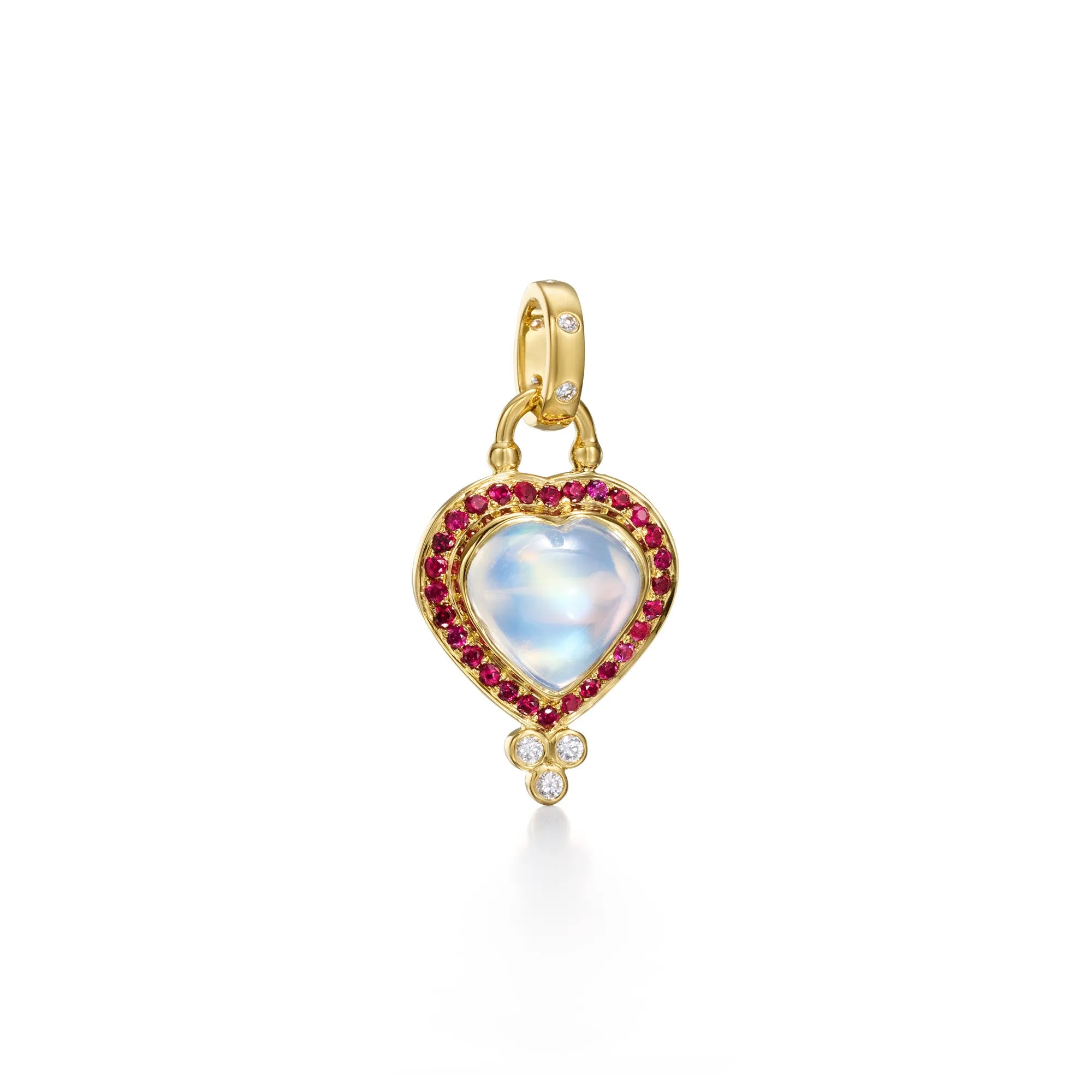 18K Ruby Blue Moon Heart Pendant sold by TEMPLE ST CLAIR