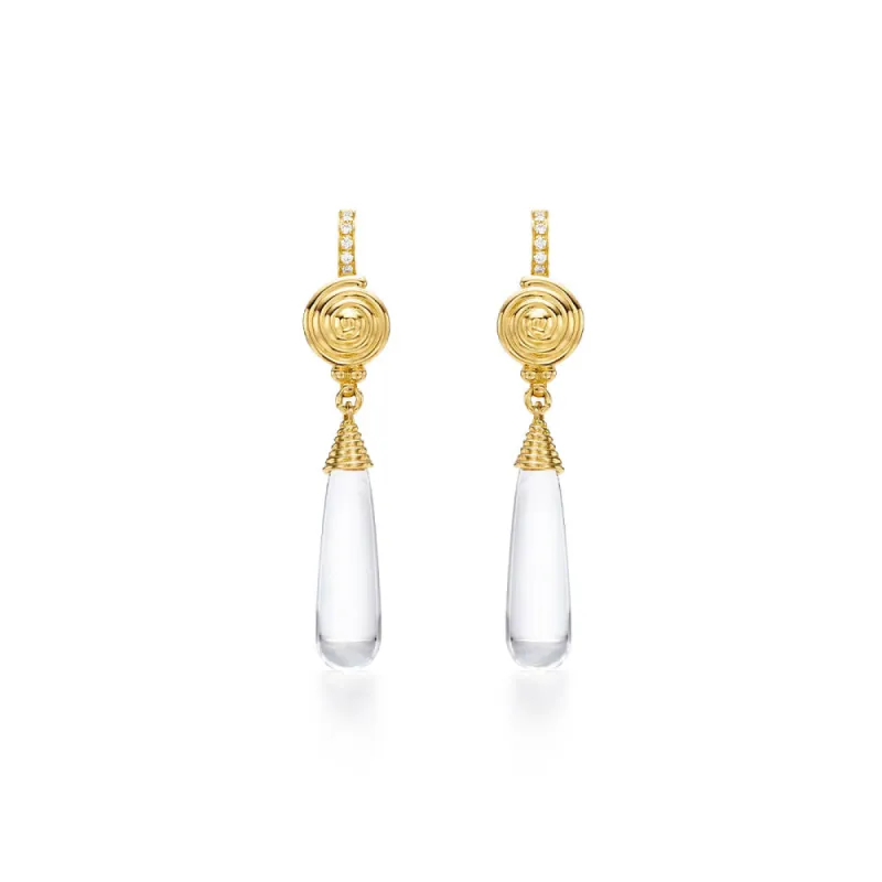 18K Spiral Amulet Drop Earrings sold by TEMPLE ST CLAIR