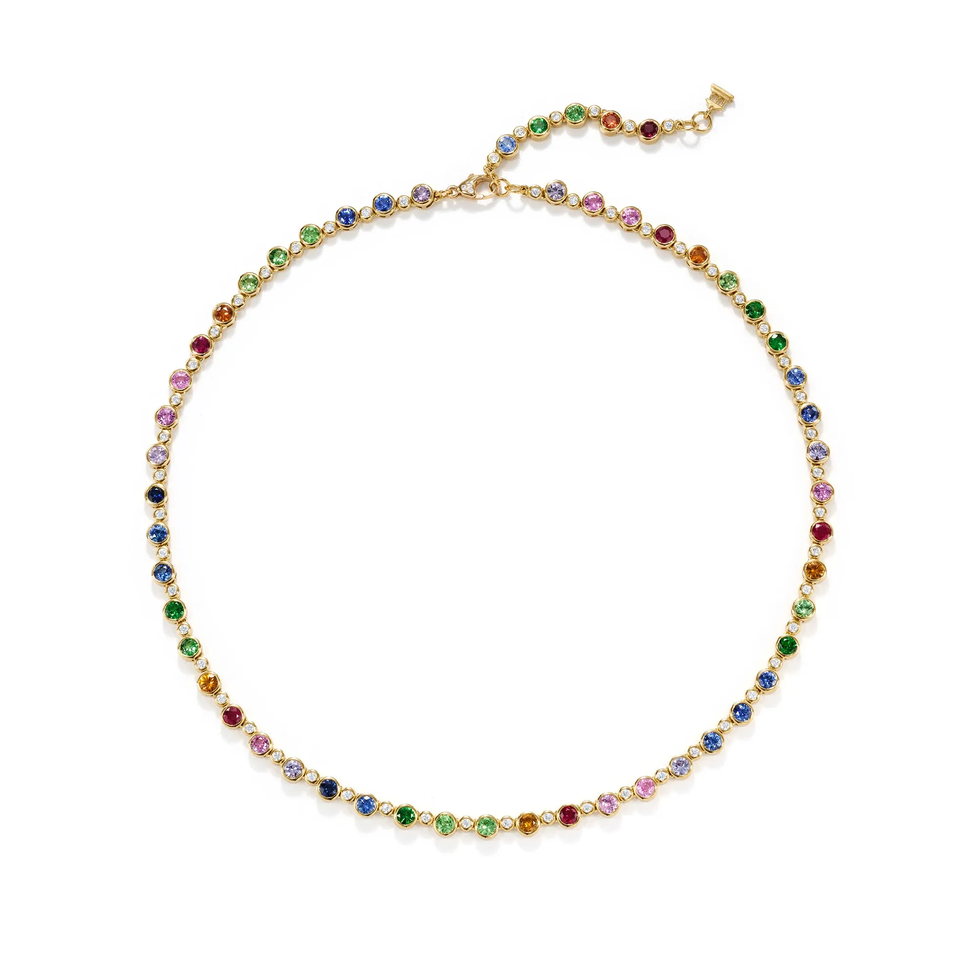 18K Rainbow Link Necklace sold by TEMPLE ST CLAIR