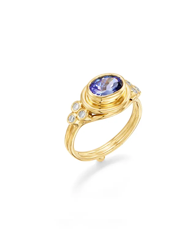 18K Tanzanite Temple Ring sold by TEMPLE ST CLAIR