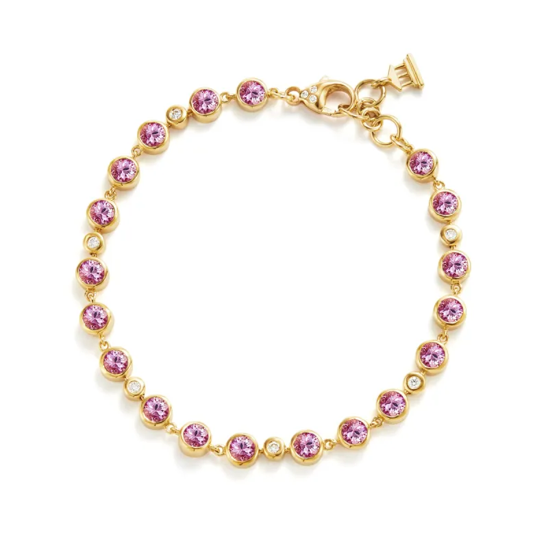 18K Pink Sapphire Link Bracelet sold by TEMPLE ST CLAIR