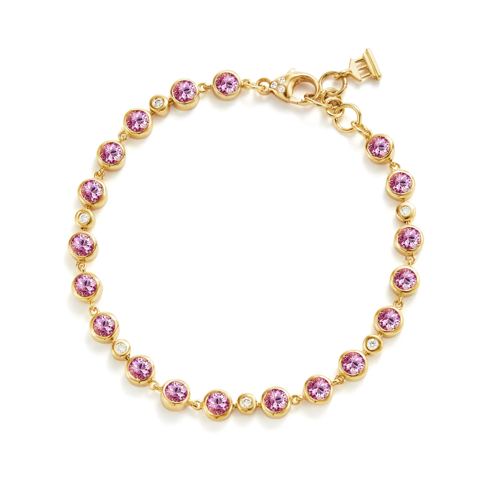 18K Pink Sapphire Link Bracelet sold by TEMPLE ST CLAIR