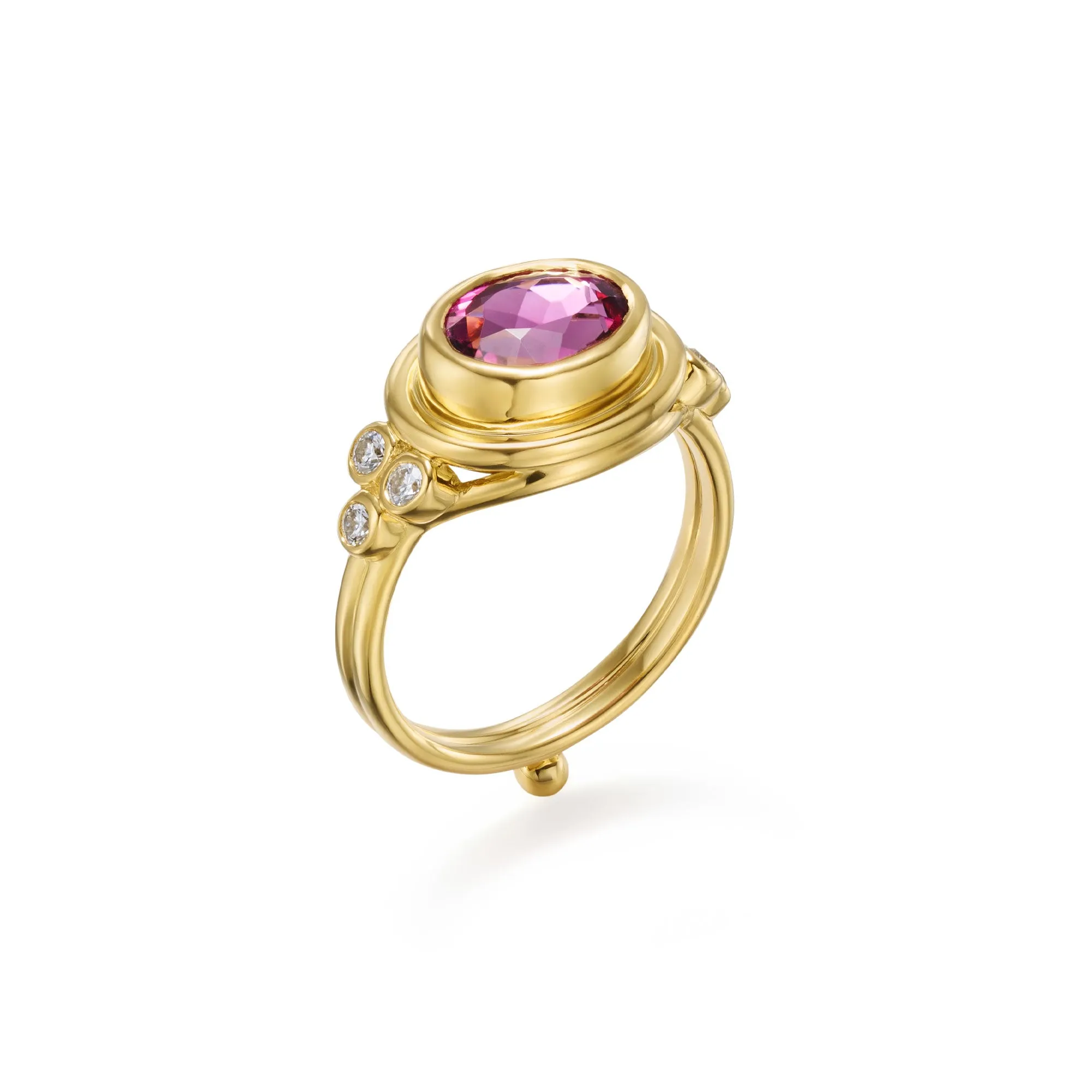 18K Pink Tourmaline Temple Ring sold by TEMPLE ST CLAIR