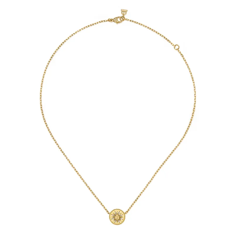 18K Orbit Sun Necklace sold by TEMPLE ST CLAIR