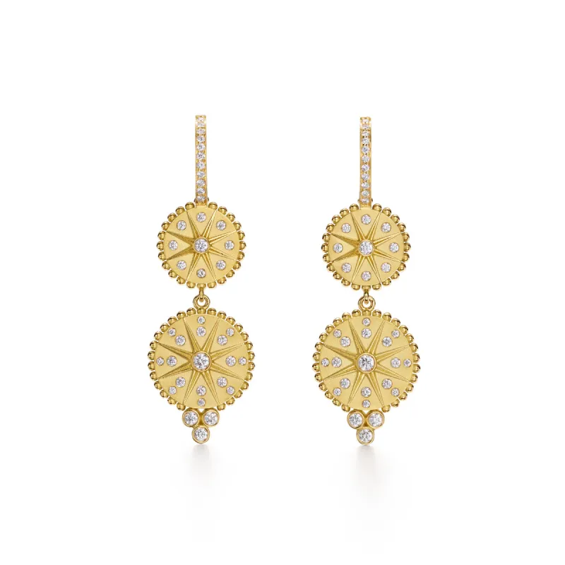 18K Orbit Star Drop Earrings sold by TEMPLE ST CLAIR