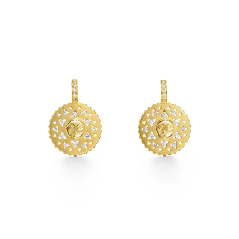 18K Orbit Sun Earrings sold by TEMPLE ST CLAIR