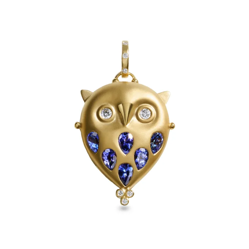 18K Tanzanite Owl Locket sold by TEMPLE ST CLAIR