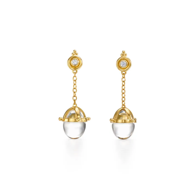 18K Diamond Amulet Drop Earrings sold by TEMPLE ST CLAIR