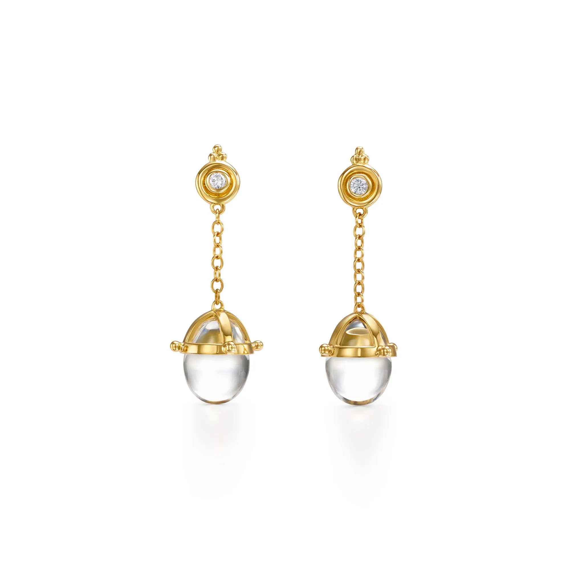 18K Diamond Amulet Drop Earrings sold by TEMPLE ST CLAIR