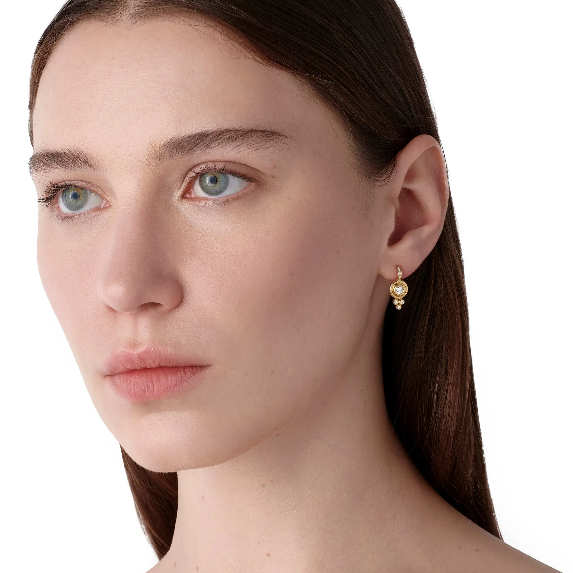 18K Classic Diamond Drop Earrings sold by TEMPLE ST CLAIR product image thumbnail 2