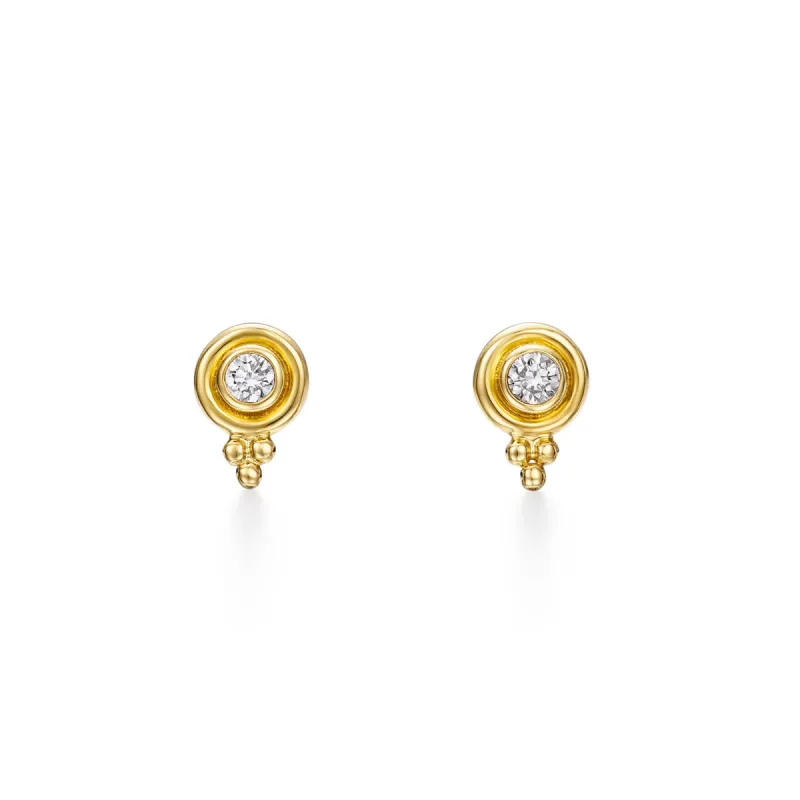 18K Classic Diamond Earrings sold by TEMPLE ST CLAIR
