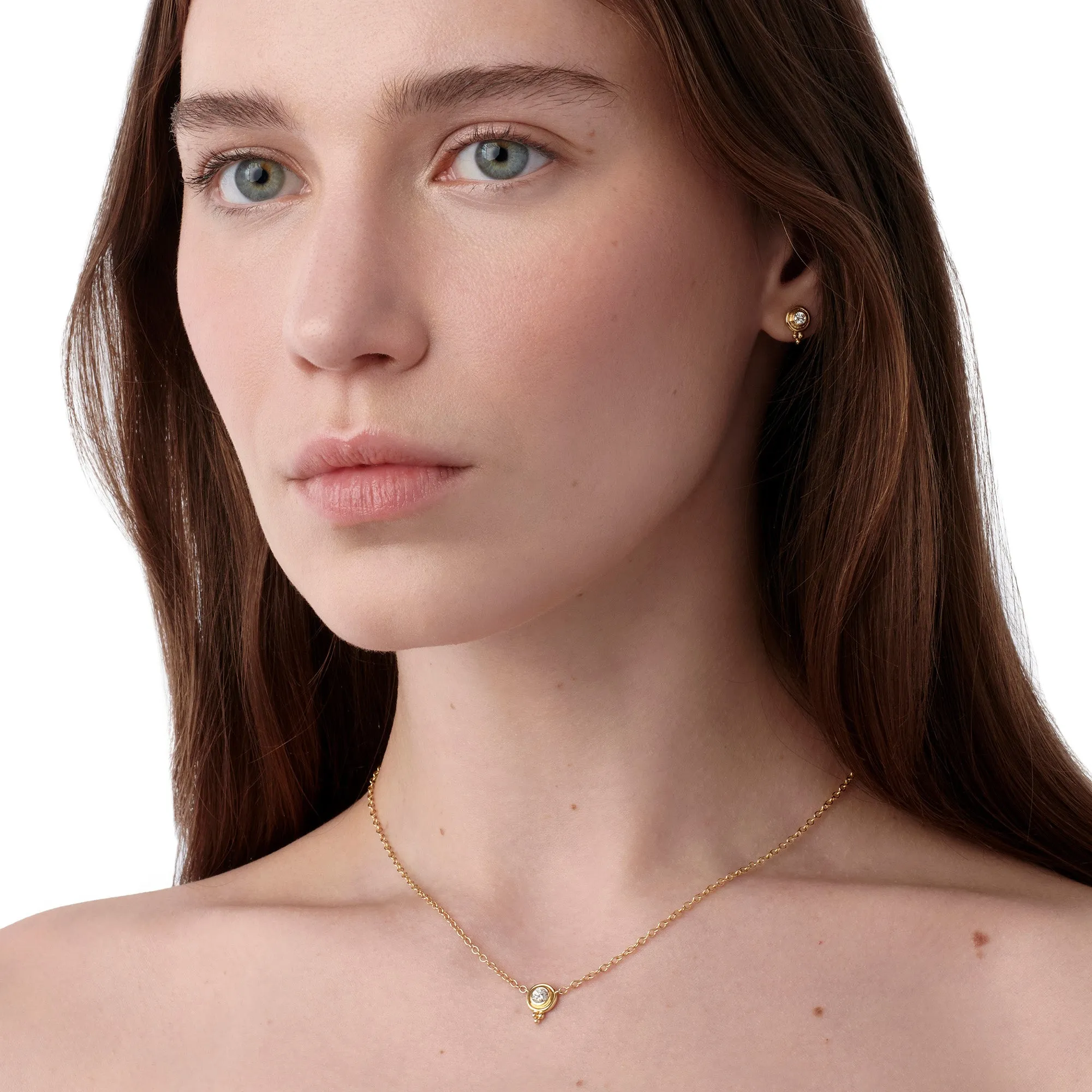 18K Single Diamond Temple Necklace sold by TEMPLE ST CLAIR product image thumbnail 2