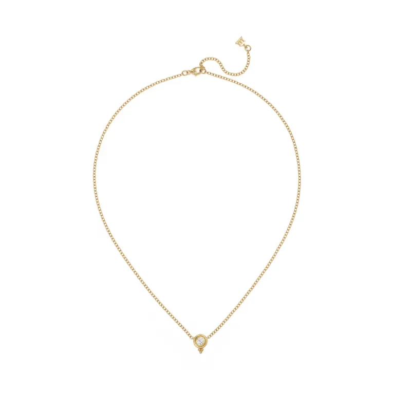 18K Single Diamond Temple Necklace sold by TEMPLE ST CLAIR
