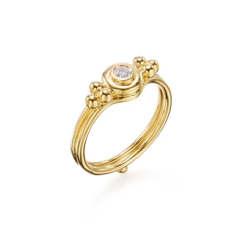 18K Temple Diamond Ring, 0.10ct made by TEMPLE ST CLAIR