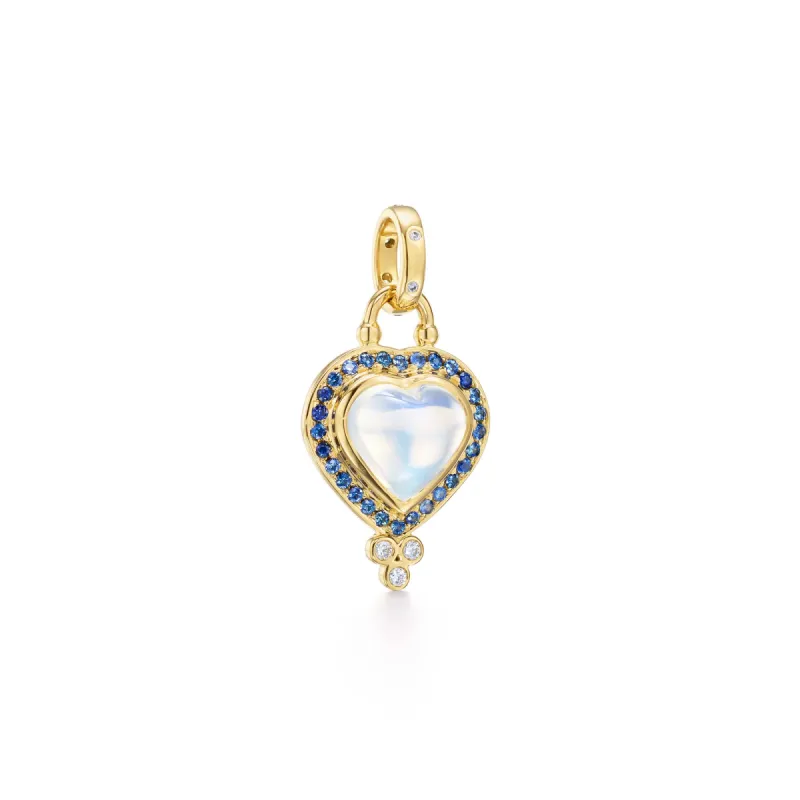 18K Sapphire Blue Moon Heart Pendant sold by TEMPLE ST CLAIR