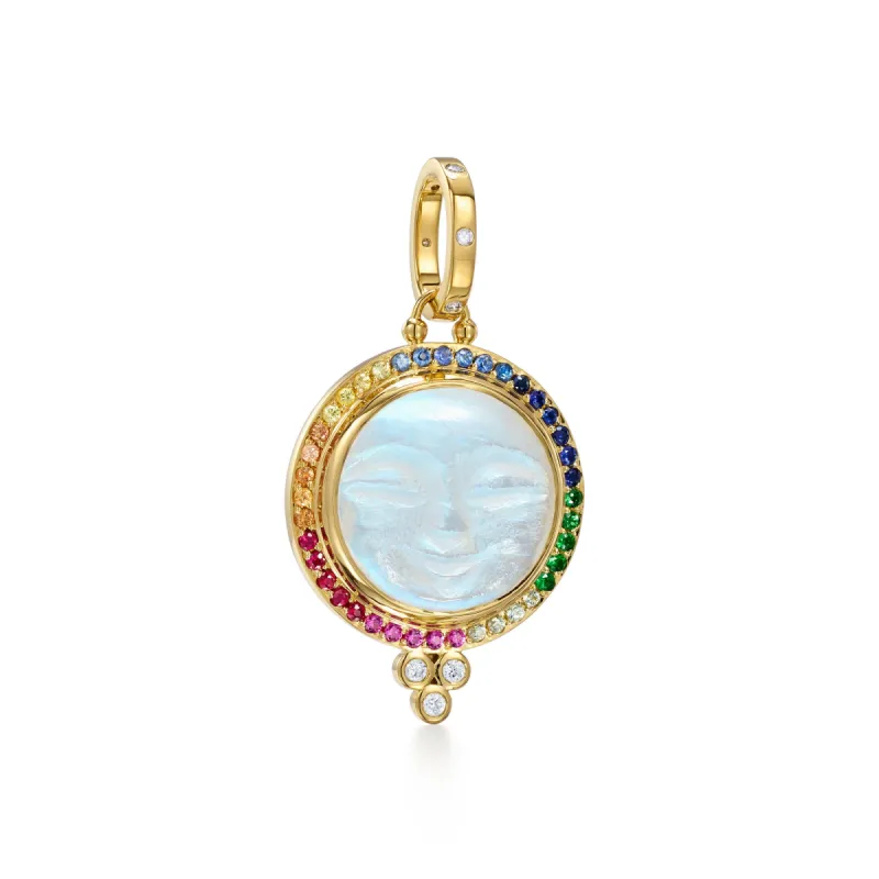 18K Rainbow Moonface Pendant sold by TEMPLE ST CLAIR