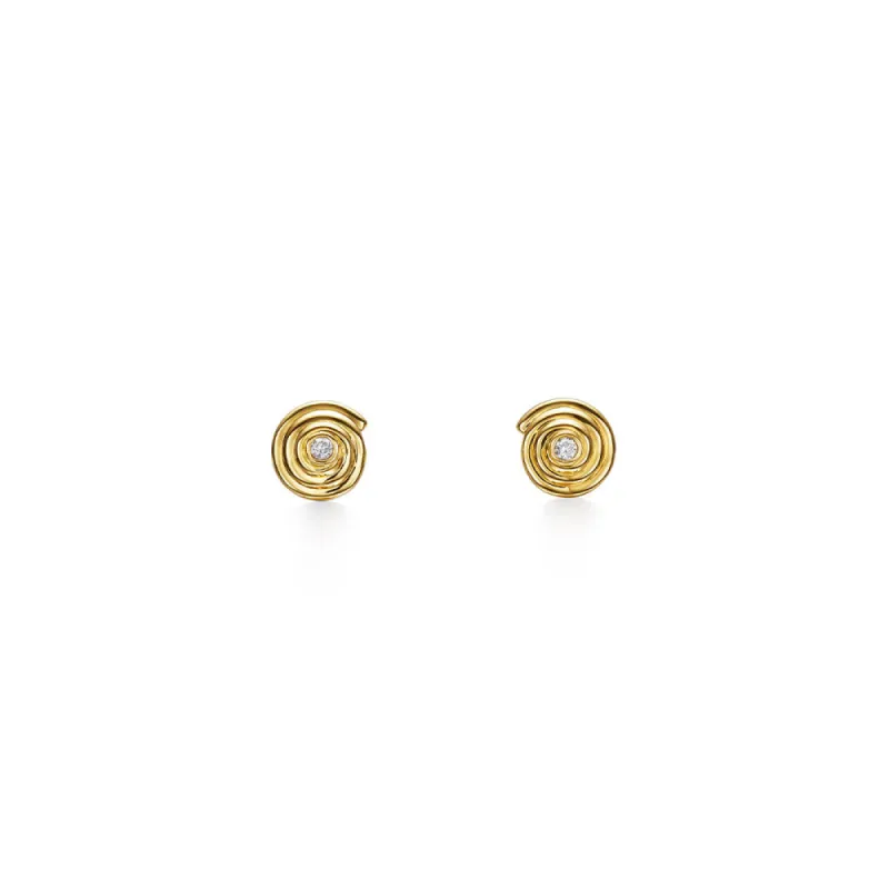 18K Spiral Diamond Earrings sold by TEMPLE ST CLAIR