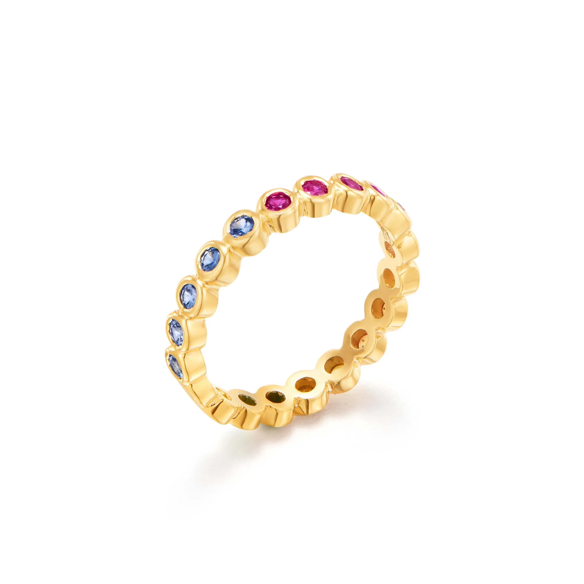 18K Rainbow Eternity Ring sold by TEMPLE ST CLAIR