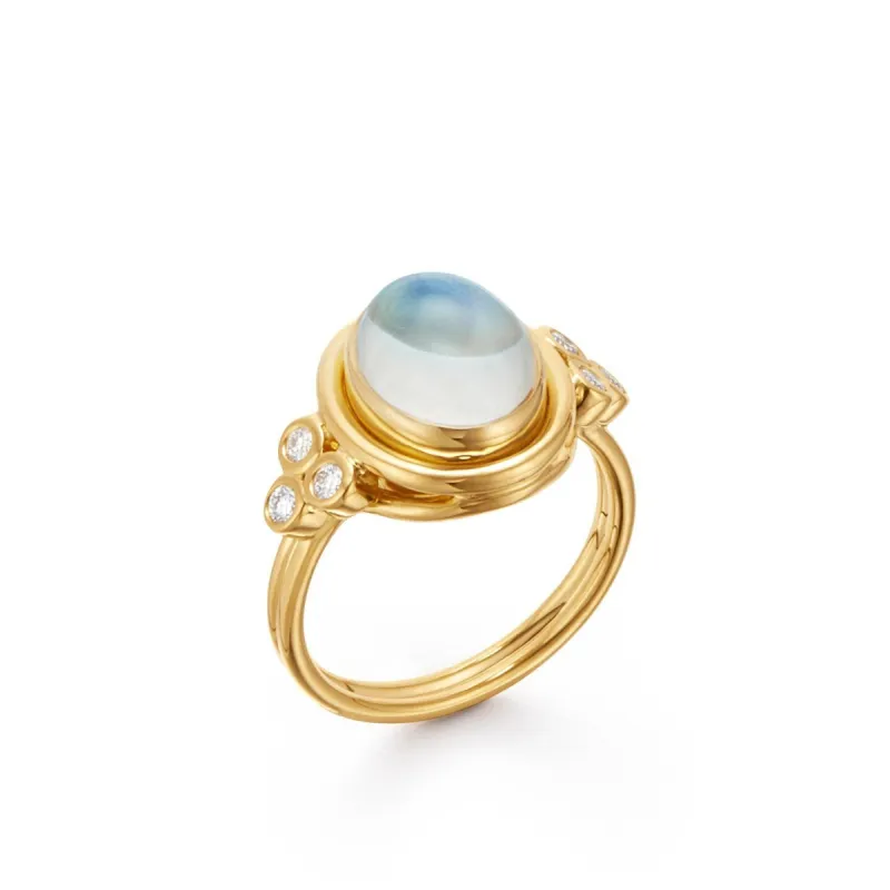18K Blue Moonstone Temple Ring sold by TEMPLE ST CLAIR