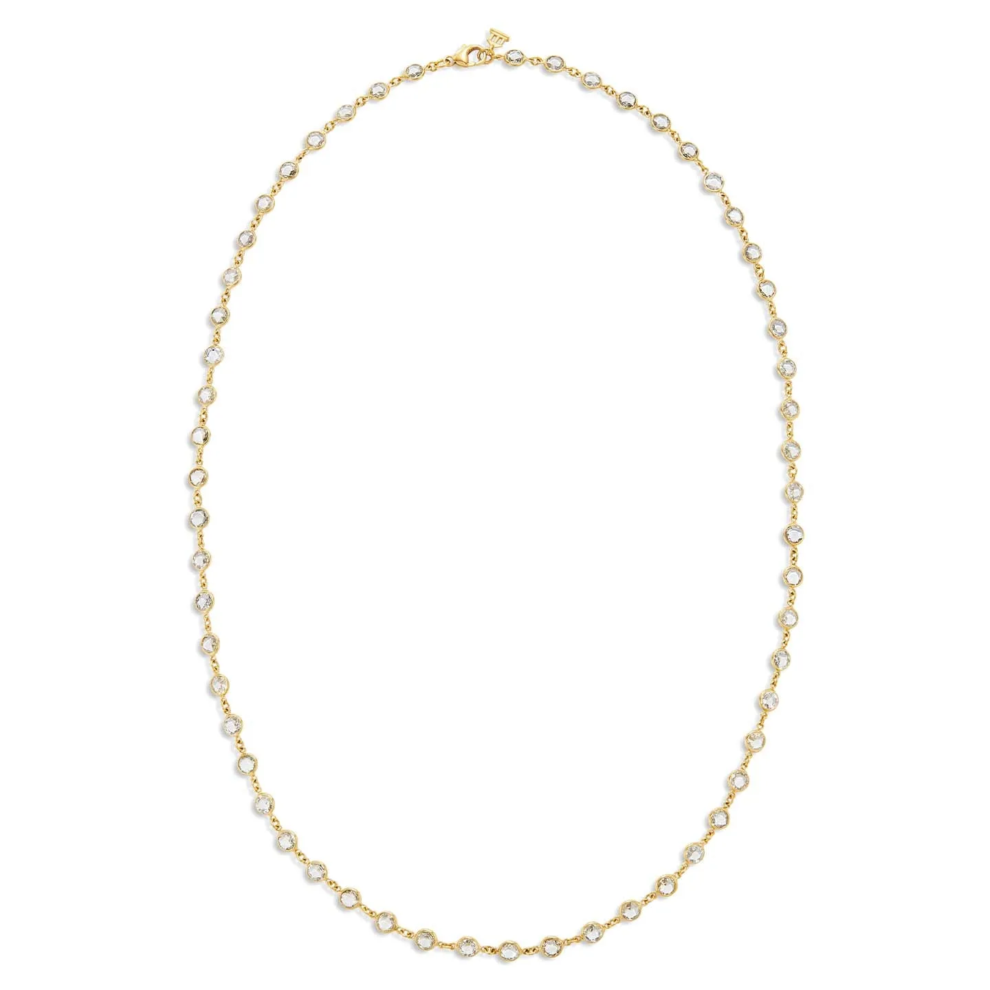 18K White Sapphire Link Necklace sold by TEMPLE ST CLAIR product image thumbnail 2