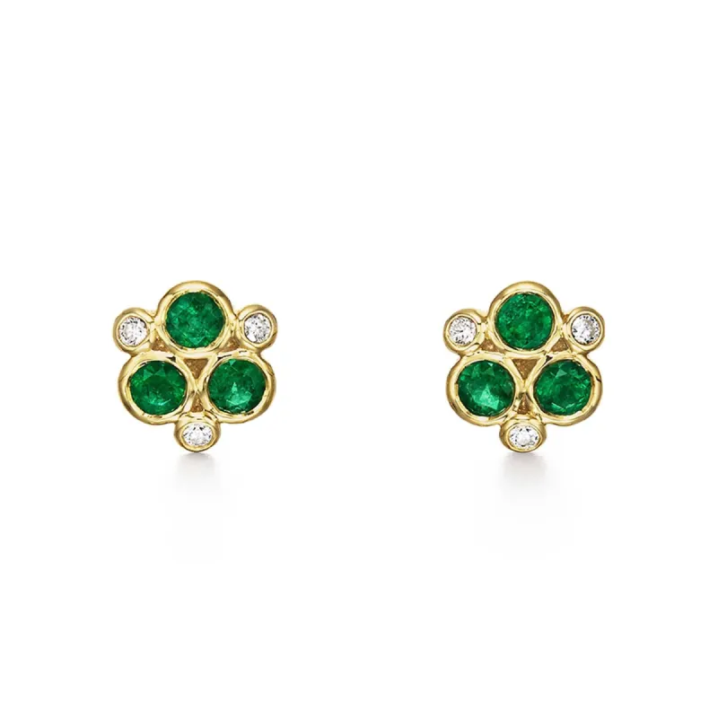 18K Emerald Trio Earrings sold by TEMPLE ST CLAIR