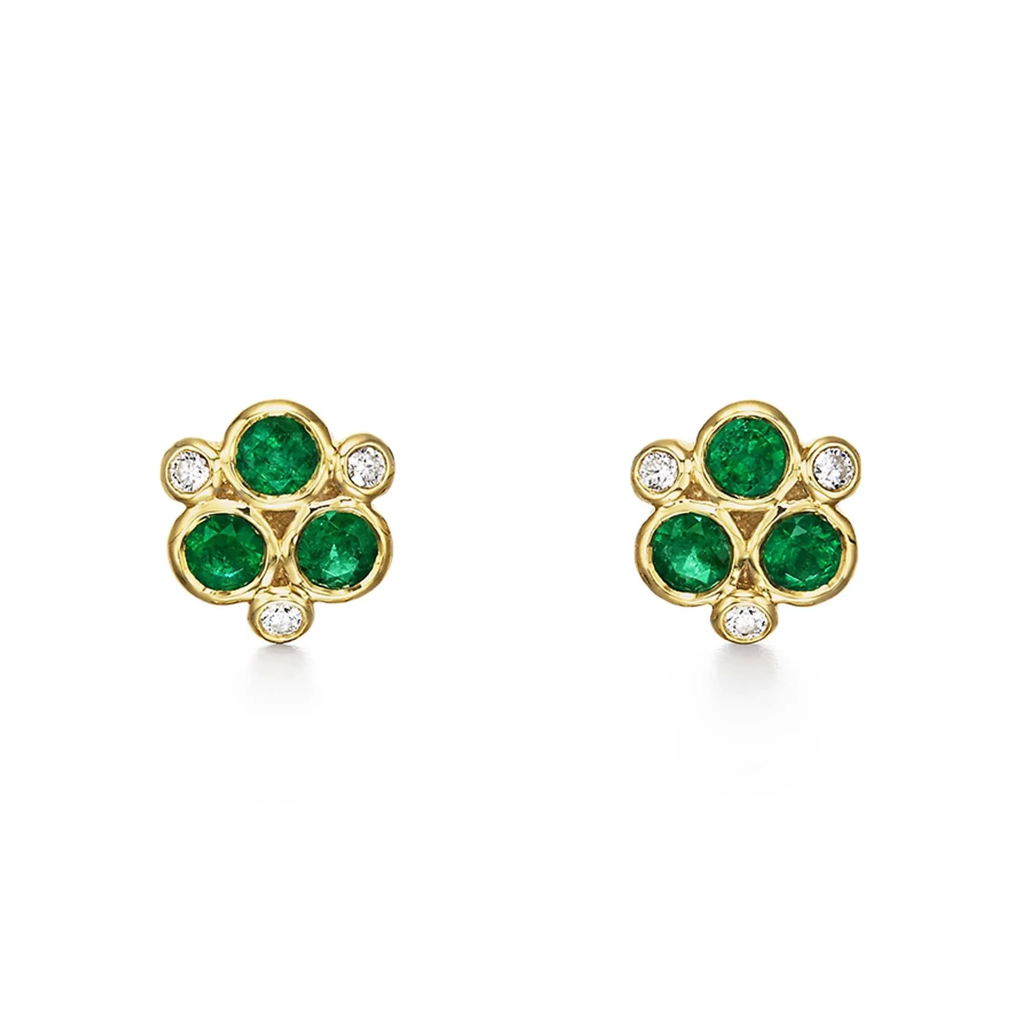 18K Emerald Trio Earrings sold by TEMPLE ST CLAIR